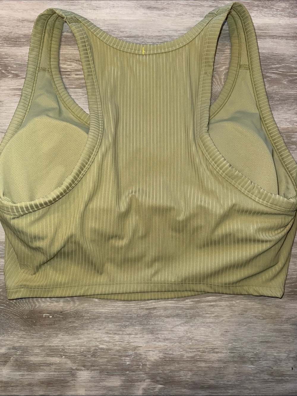 Olive Green Ribbed Racerback Sports Bra Tank - Picture 3 of 4